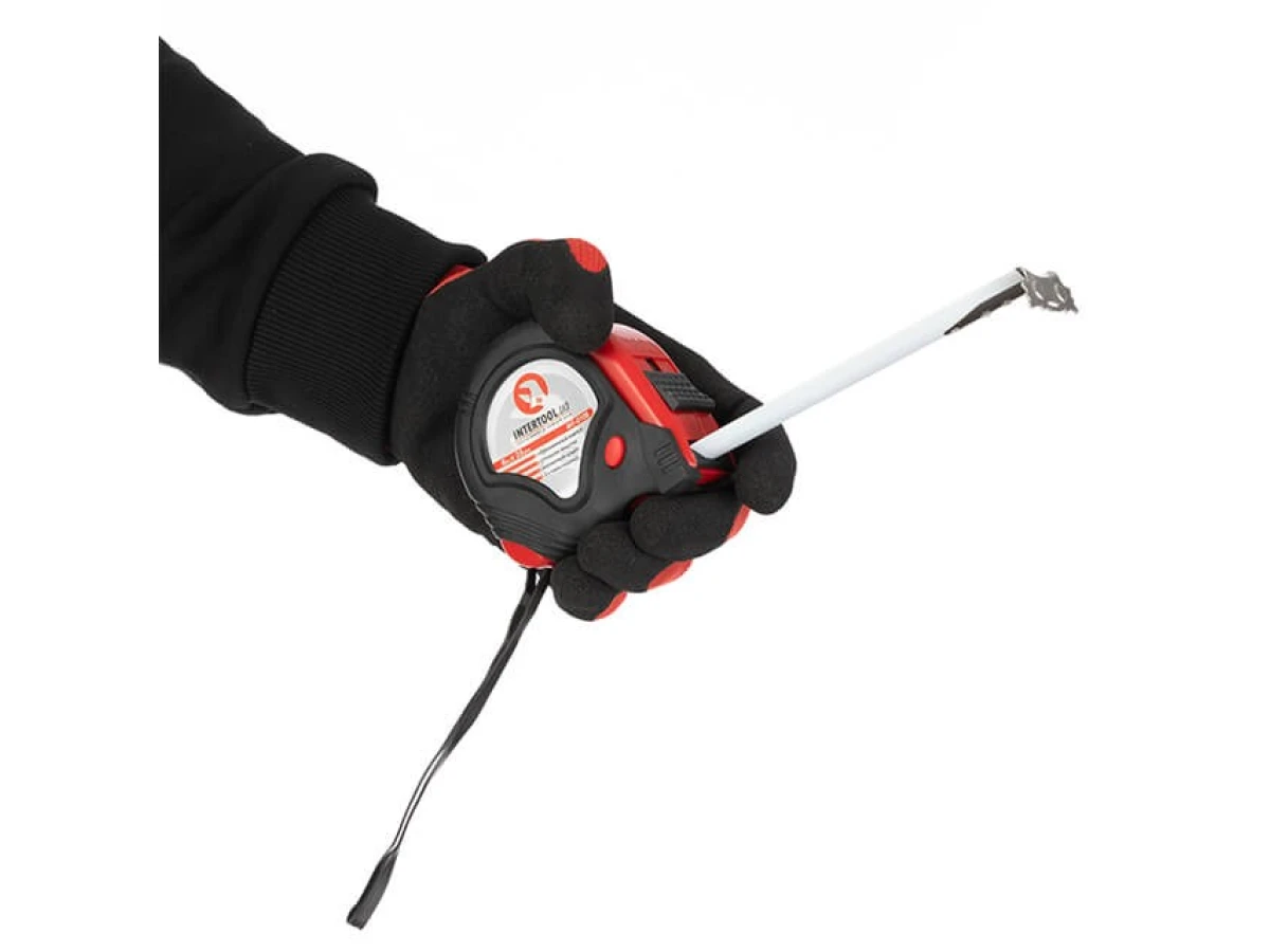 Рулетка з металевим полотном 8 м x 25 мм, три стопора полотна INTERTOOL MT-0108 