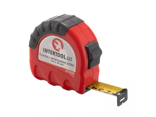 Рулетка з металевим полотном 10м x 25мм "EXTRA" INTERTOOL MT-0210 