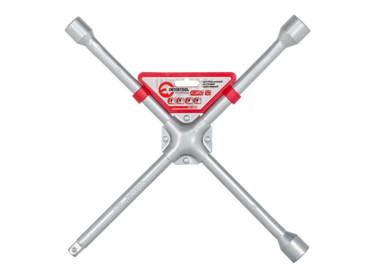 Ключ баллонный крестовой 16" x 406 мм, D=16 мм, 17; 19; 21; 1/2" профессионал INTERTOOL HT-1603 