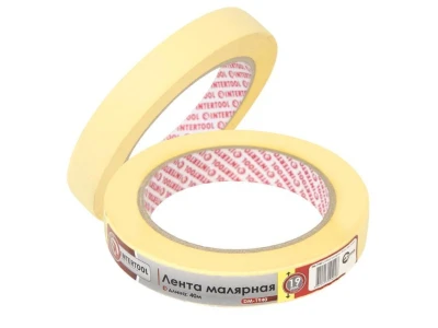 Лента малярная 19мм, 40м, желтая INTERTOOL DM-1940