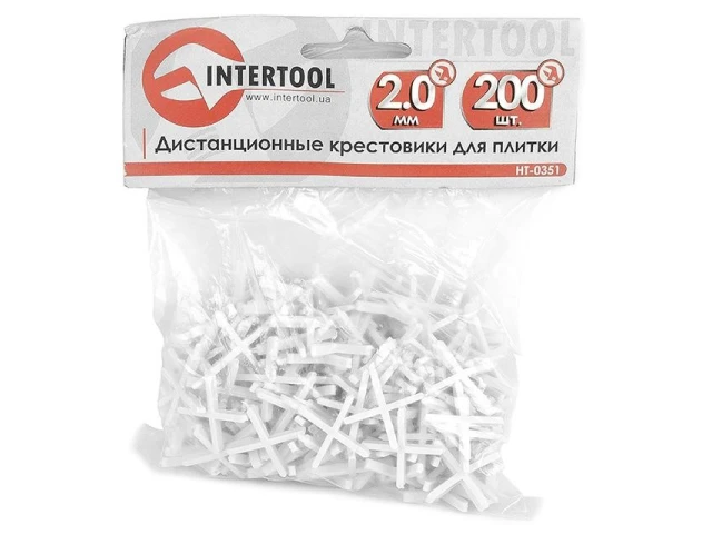 Набір дистанційних хрестиків для плитки 2.0 мм / 200 шт INTERTOOL HT-0351 