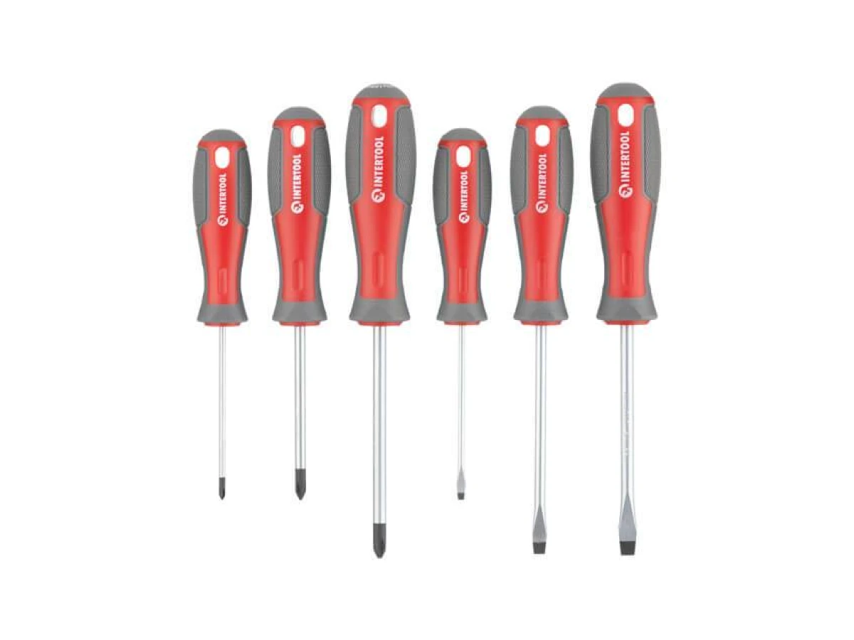 Набір викруток 6 од (LS3.0 * 75мм, SL5.0 * 100мм, SL6.0 * 100мм, PH0 * 75мм, PH1 * 75мм, PH2 * 100мм) INTERTOOL VT-3346 