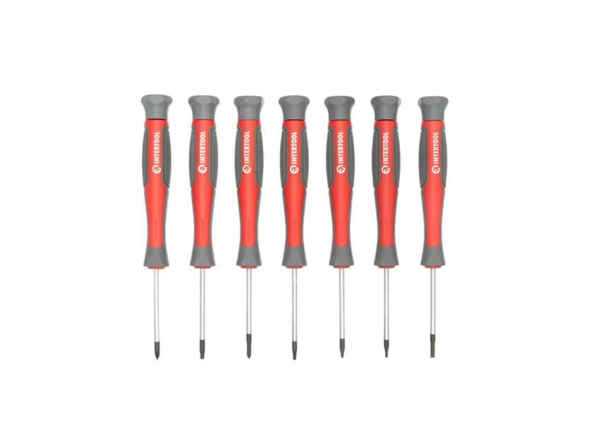 Набор точных отверток 7 ед. (SL2.5 * 50 мм, SL3.0 * 50 мм, PH00 * 50 мм, PH0 * 50 мм, T6 * 50 мм, T7 * 50 мм, T8 * 50 мм) INTERTOOL VT-3347 