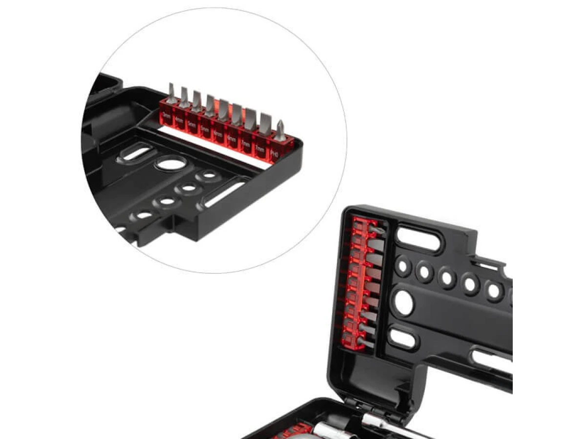 Набір насадок і головок з тріскачкою 57 од. STORM INTERTOOL VT-3657 