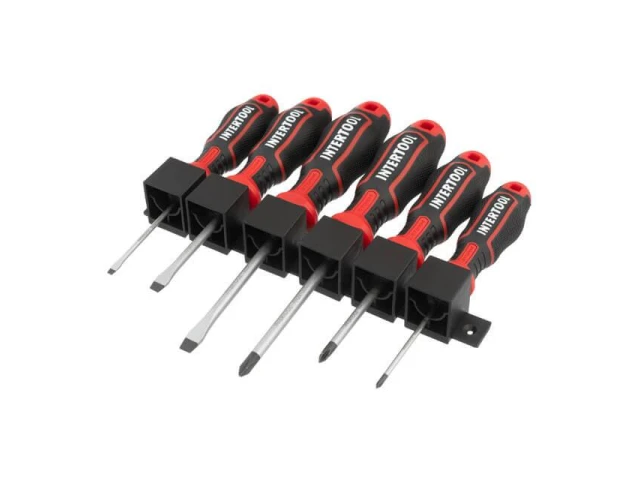 Набір викруток 6 од (SL3.0 * 75 мм, SL5.0 * 75 мм, SL6.0 * 100 мм, PH0 * 75 мм, PH1 * 75 мм, PH2 * 100 мм), STORM INTERTOOL VT-3436 