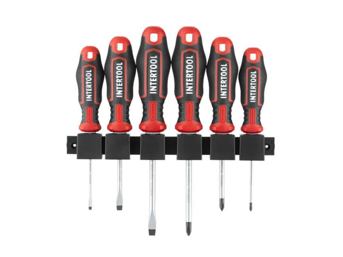 Набір викруток 6 од (SL3.0 * 75 мм, SL5.0 * 75 мм, SL6.0 * 100 мм, PH0 * 75 мм, PH1 * 75 мм, PH2 * 100 мм), STORM INTERTOOL VT-3436 