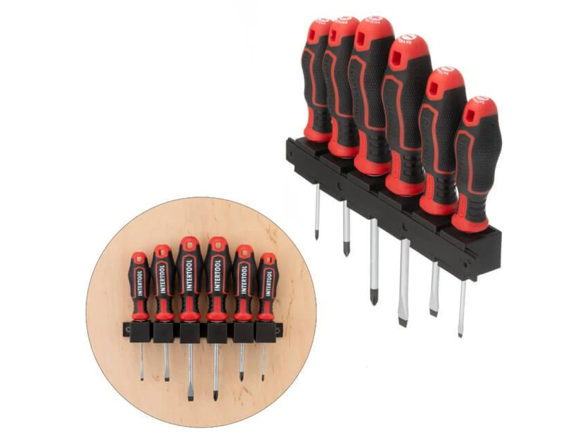 Набір викруток 6 од (SL3.0 * 75 мм, SL5.0 * 75 мм, SL6.0 * 100 мм, PH0 * 75 мм, PH1 * 75 мм, PH2 * 100 мм), STORM INTERTOOL VT-3436 