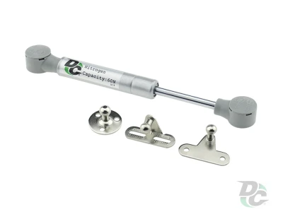 Амортизатор газовий для ДСП 60N короткий 175 мм, 3 кріплення, сірий