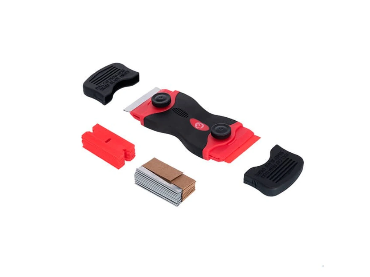 Ніж-скребок з комплектом лез для чищення скла і роботи з самоклеючими плівками INTERTOOL HT-0559 