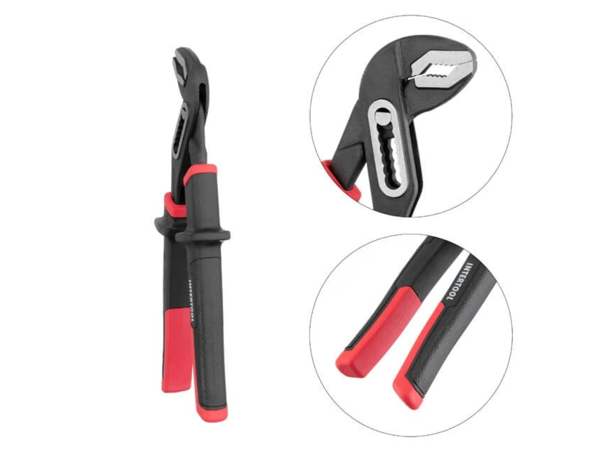 Кліщі сантехнічні 250 мм, коване залізо 40CrV, двокомпонентнi рукоятки STORM INTERTOOL NT-0165 