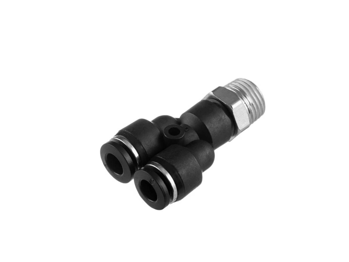 З'єднання цангове Y-подібне для поліуретанових та ін. шлангів 6*6 мм, 1/4“ зовн. різьба INTERTOOL PT-2376 