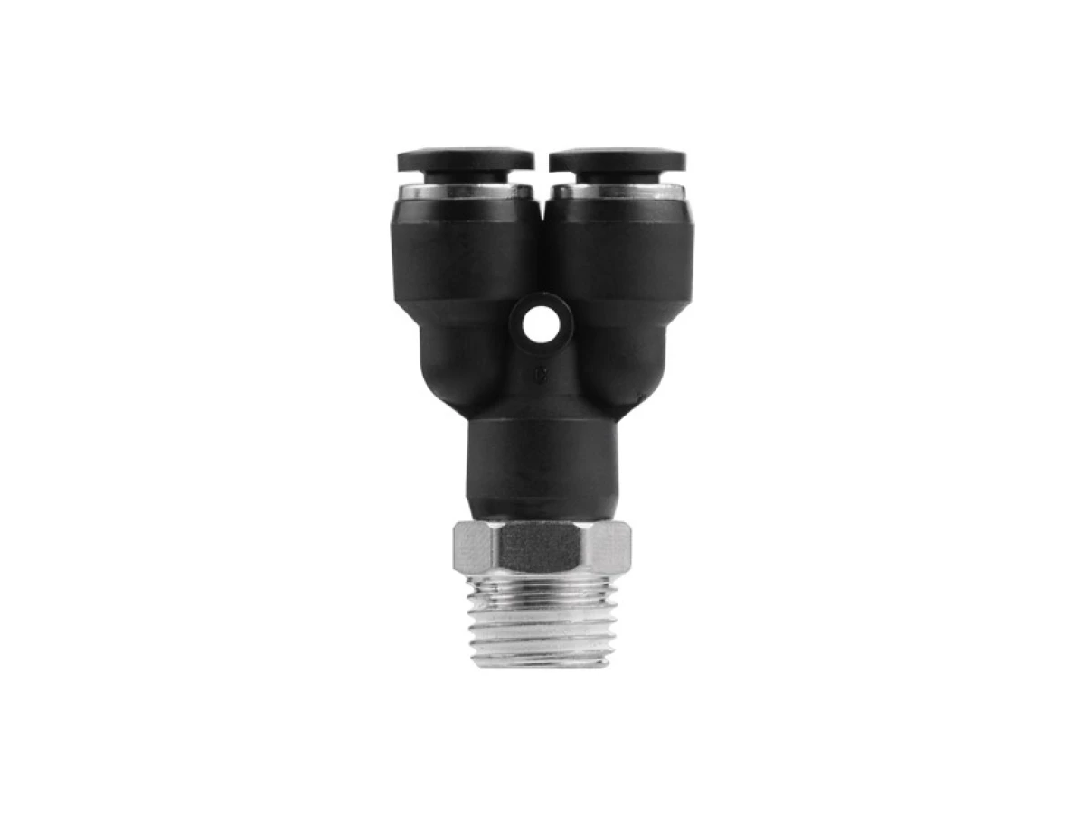 З'єднання цангове Y-подібне для поліуретанових та ін. шлангів 6*6 мм, 1/4“ зовн. різьба INTERTOOL PT-2376 