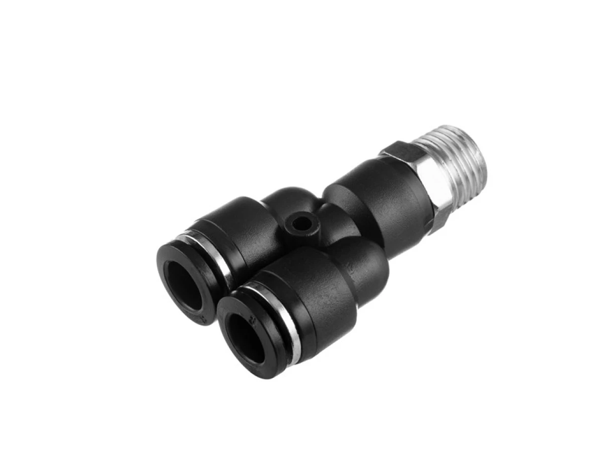 З'єднання цангове Y-подібне для поліуретанових та ін. шлангів 8*8 мм, 1/4" зовн. різьба INTERTOOL PT-2377 