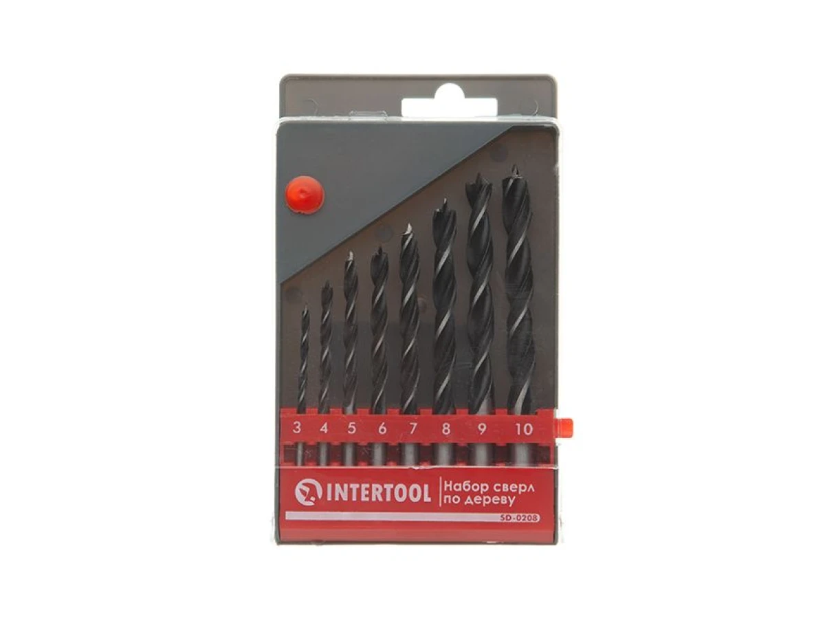 Набір свердел по деревині 8шт INTERTOOL SD-0208 