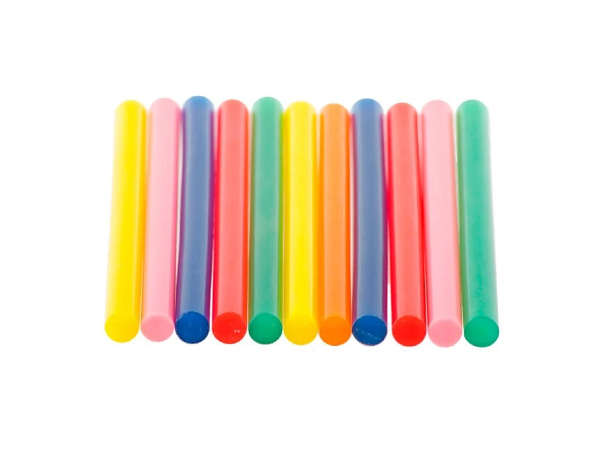 Комплект стрижнів клейових кольорових 7,4 мм * 100 мм, 12 шт INTERTOOL RT-1031 