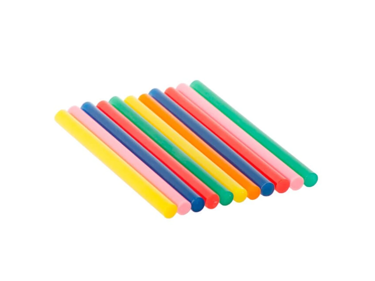 Комплект стрижнів клейових кольорових 7,4 мм * 100 мм, 12 шт INTERTOOL RT-1031 