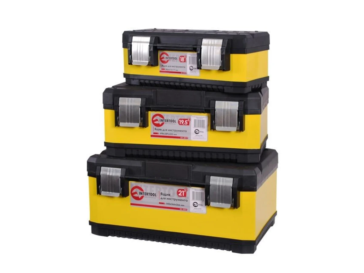 Комплект ящиків для інструменту з металевими замками, 3 од. INTERTOOL BX-2003 