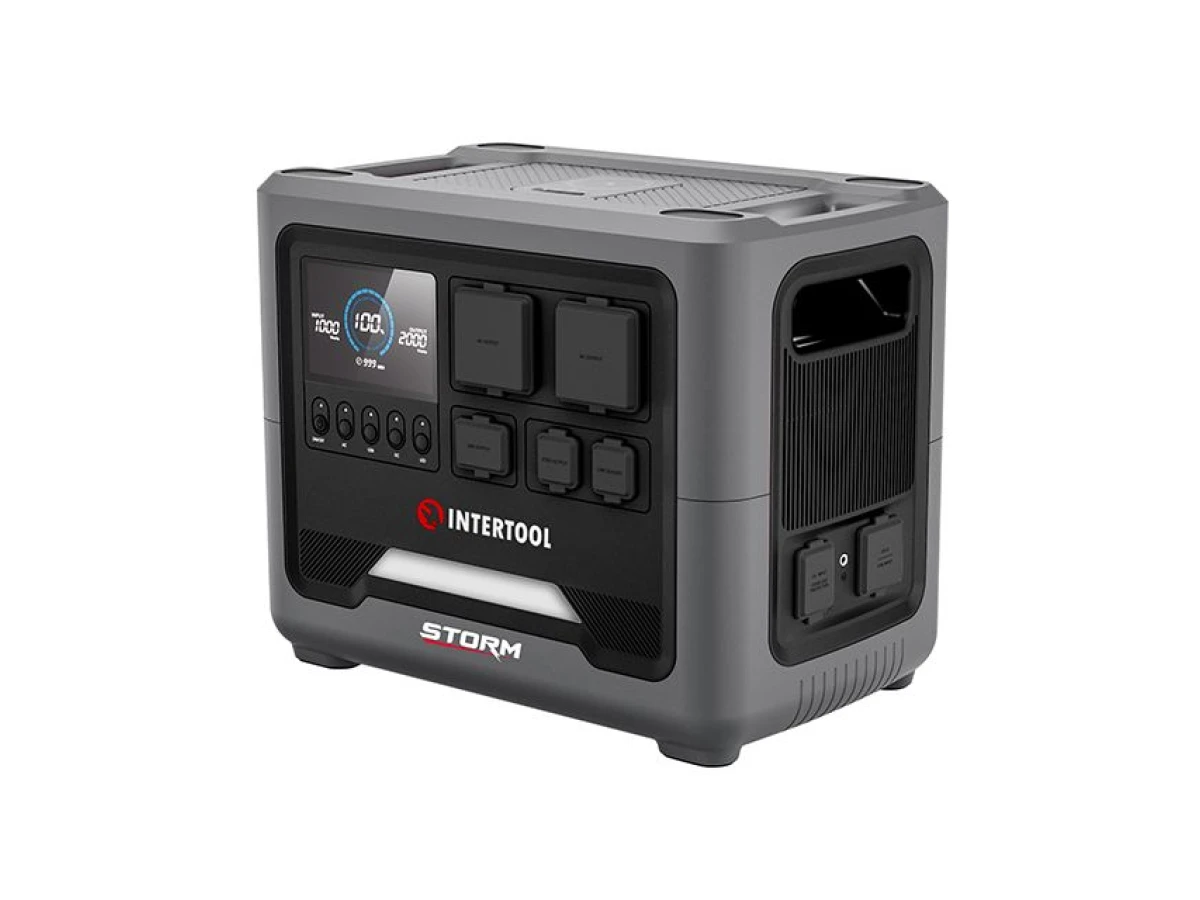 Станция зарядная портативная 1.8 кВт, 1536 Втч, LiFeP04, беспроводная зарядка, съемный повербанк, ШТОРМ INTERTOOL WT-7012 