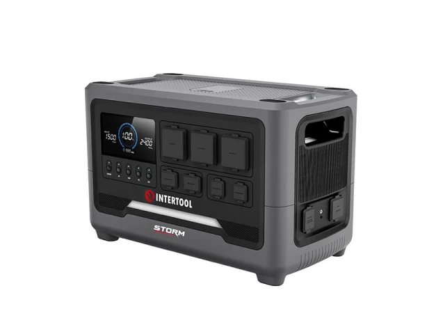 Станция зарядная портативная 2.4 кВт, 2048 Втч, LiFeP04, беспроводная зарядка, съемный повербанк, STORM INTERTOOL WT-7013 