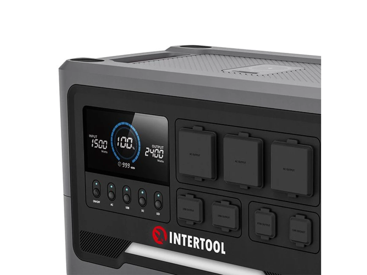 Станция зарядная портативная 2.4 кВт, 2048 Втч, LiFeP04, беспроводная зарядка, съемный повербанк, STORM INTERTOOL WT-7013 