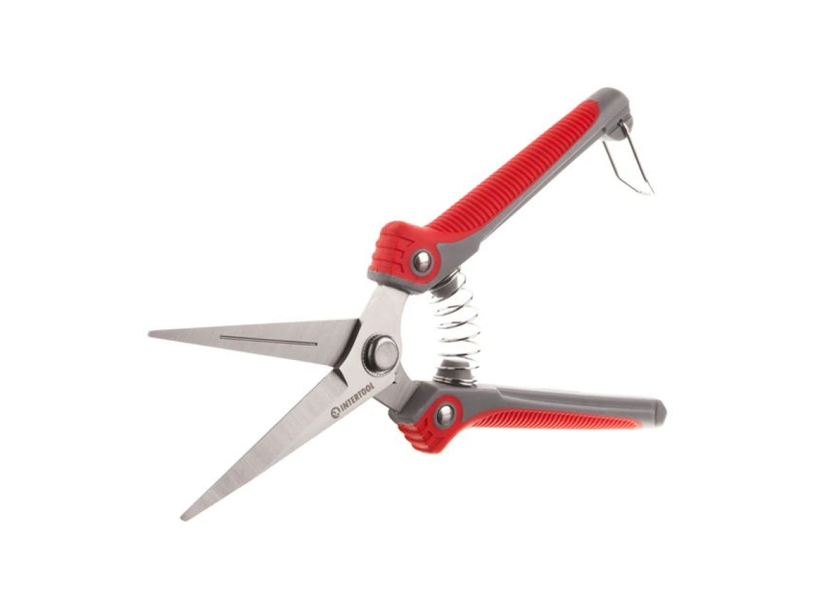 Секатор для винограду 200 мм, INOX, двокомпонентна рукоятка INTERTOOL FT-1015 