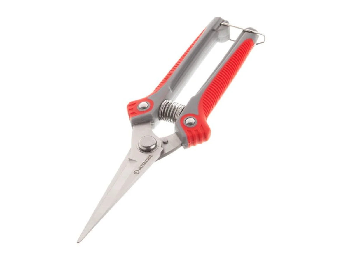 Секатор для винограду 200 мм, INOX, двокомпонентна рукоятка INTERTOOL FT-1015 