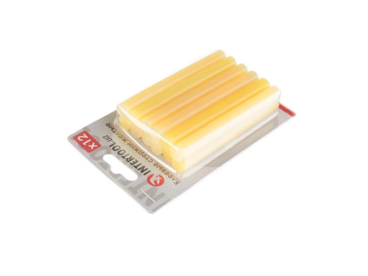 Комплект стрижнів клейових жовтих 11,2 мм * 100 мм, 12 шт. INTERTOOL RT-1049 