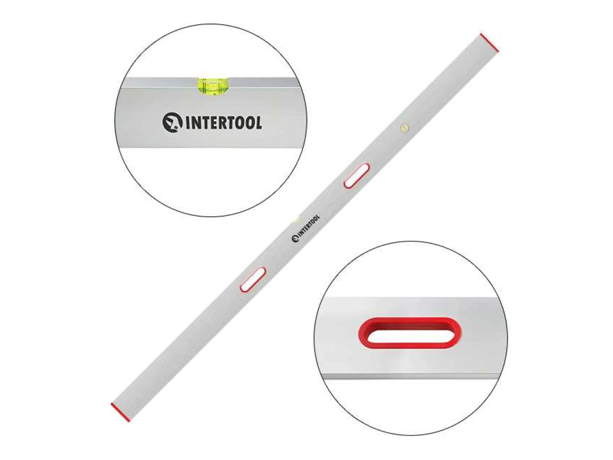 Правило-уровень 2000 мм, 2 капсулы, вертикальный и горизонтальный с ручками INTERTOOL MT-2120 