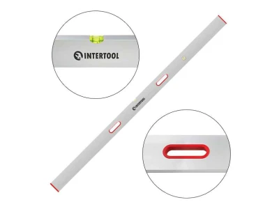 Правило-уровень 2000 мм, 2 капсулы, вертикальный и горизонтальный с ручками INTERTOOL MT-2120