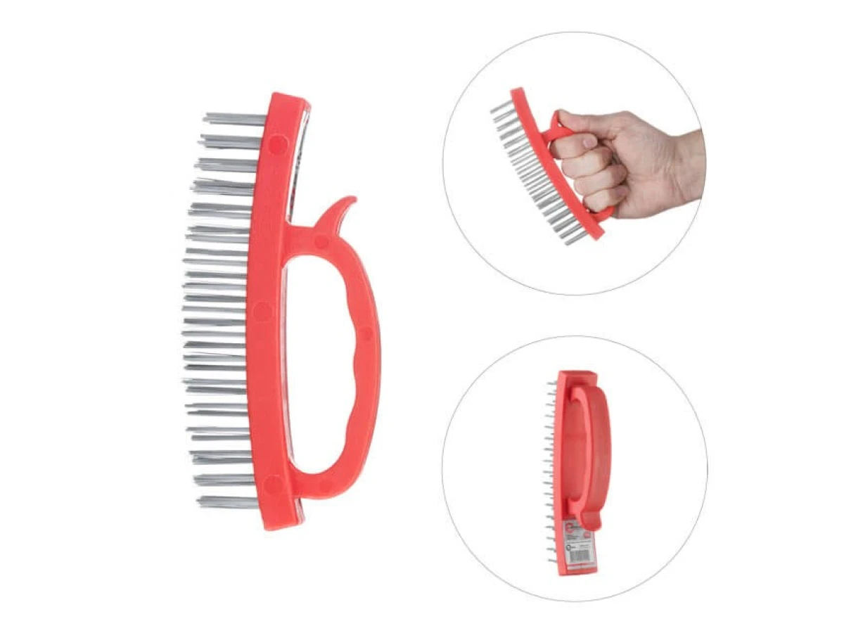 Щетка ручная для зачистки ржавчины 165 мм, пластиковый корпус INTERTOOL BT-0010 