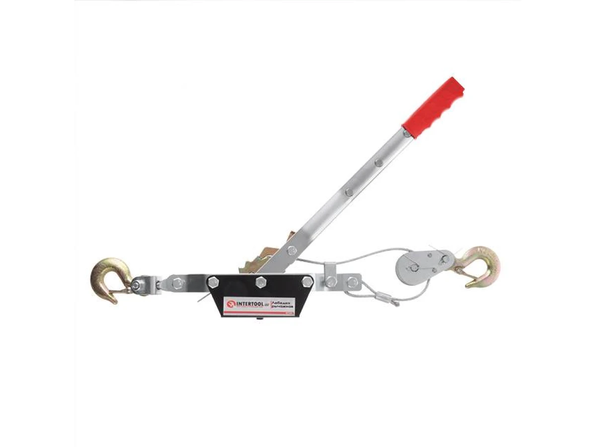 Лебедка рычажная тяговое усилие 2т, трос 1.50м*4.5мм, рабочая длина троса 0,75м INTERTOOL GT1442 