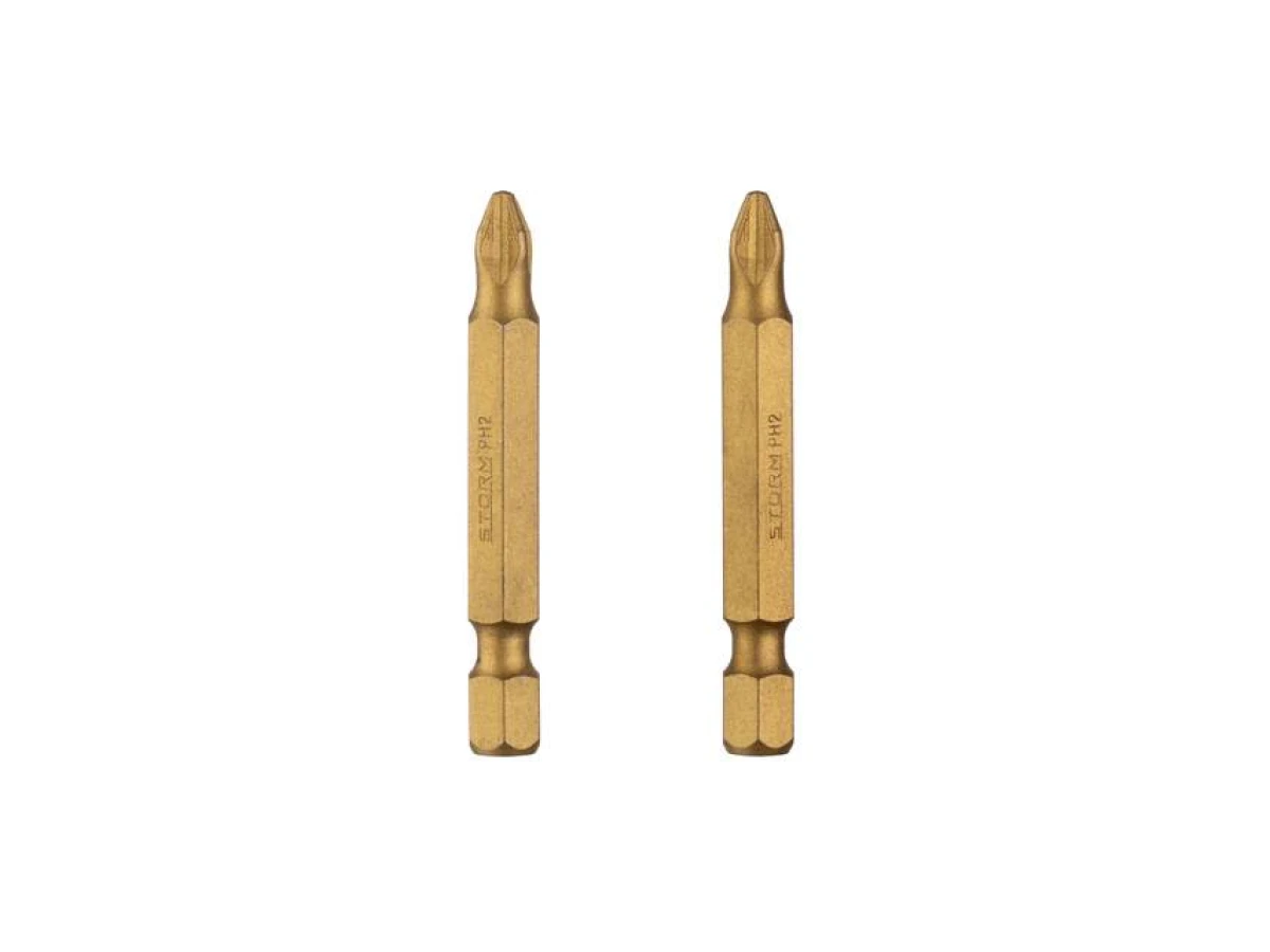 Комплект викруткових насадок PH2 1/4", 50мм, Titanium, S2, уп. 2 од., STORM INTERTOOL VT-0233 