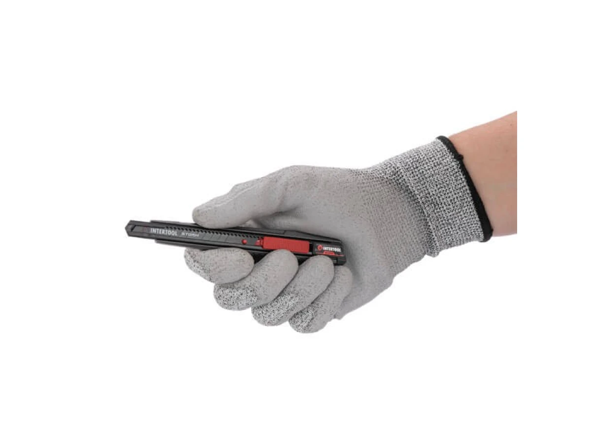 Ніж сегментний 9 мм, алюмінієвий, STORM INTERTOOL HT-0533 