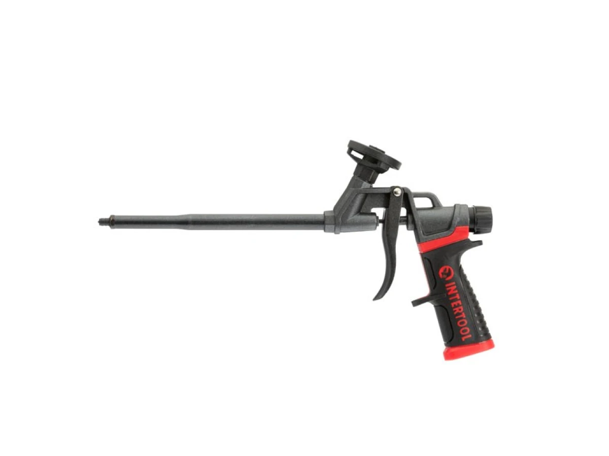Пистолет для монтажной пены с полным тефлоновым покрытием профессиональный + 4 насадки INTERTOOL PT-0610 
