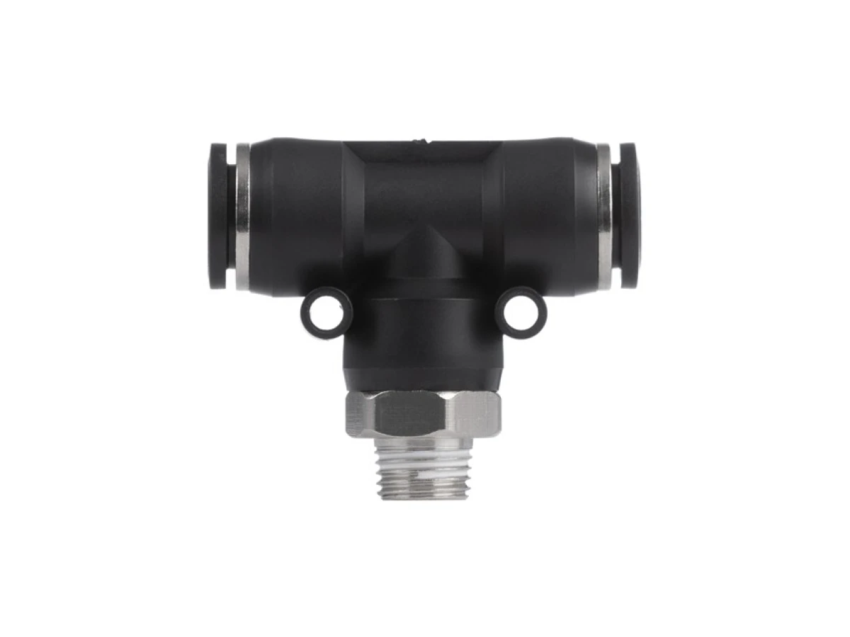 З'єднання цангове Т-подібне для поліуретанових та ін. шлангів 12*12 мм, 1/4" зовн. різьба INTERTOOL PT-2354 