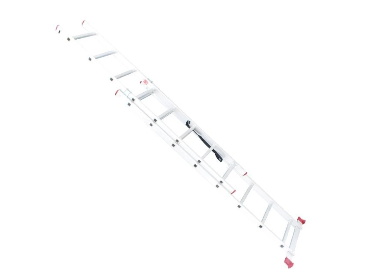 Лестница алюминиевая, 2-х секционная универсальная раскладная, 2*8 ступ., 3,69 м INTERTOOL LT-0208 