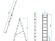 Лестница алюминиевая, 2-х секционная универсальная раскладная, 2*8 ступ., 3,69 м INTERTOOL LT-0208 