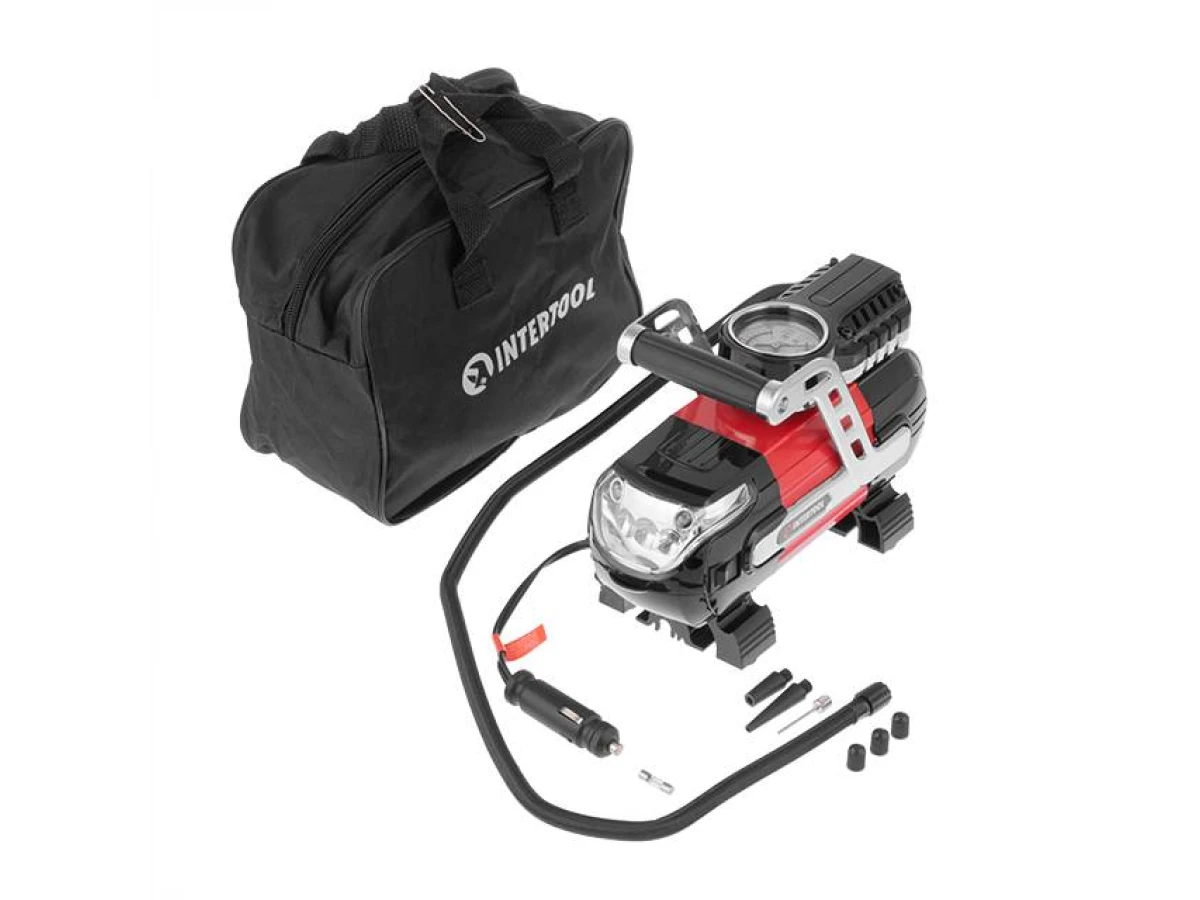 Компресор автомобільний 12 В. Один циліндр 30 мм INTERTOOL AC-0002 