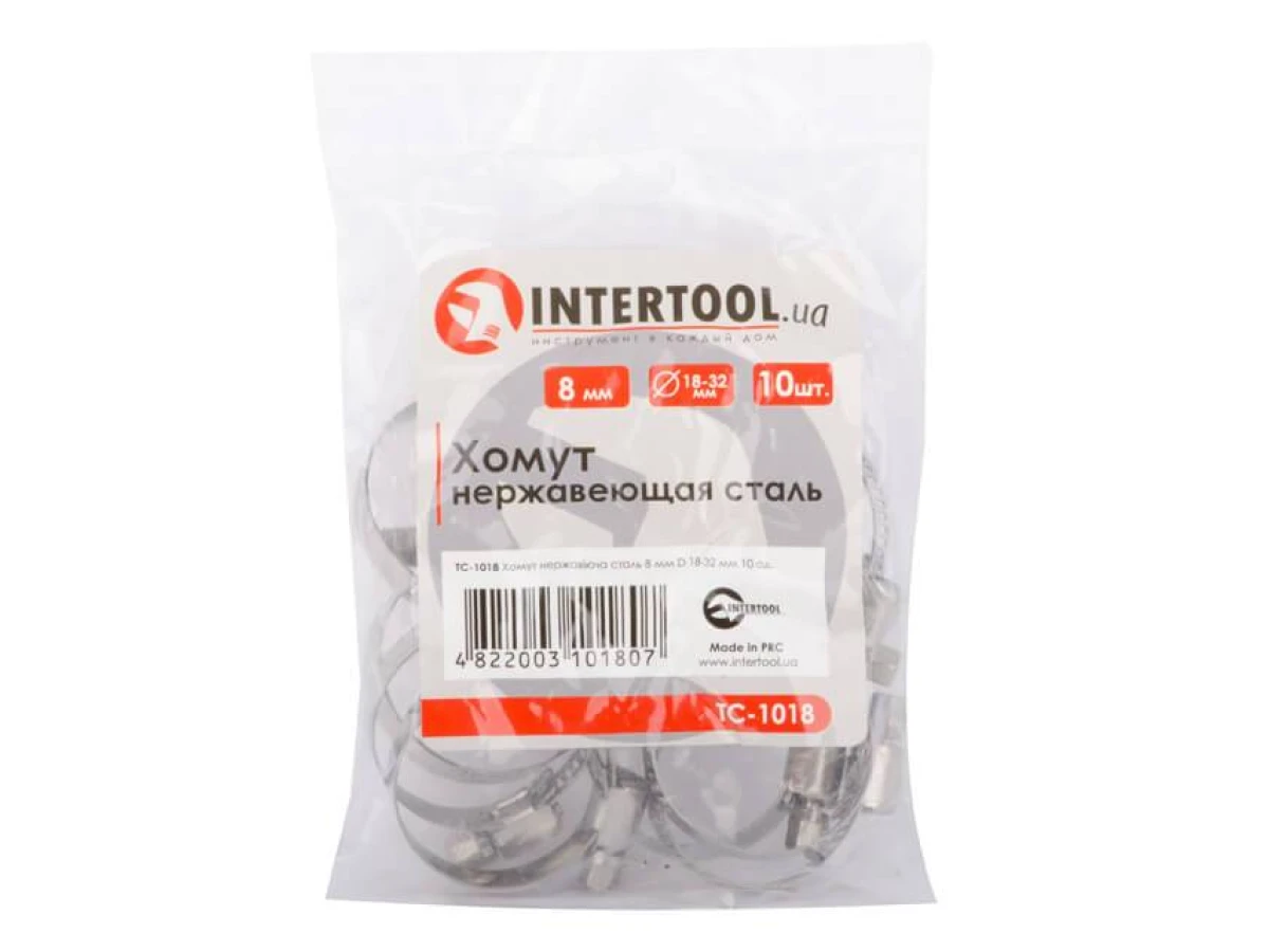 Хомут нержавіюча сталь 12,7 мм, D - 13-23 мм INTERTOOL TC-1113 