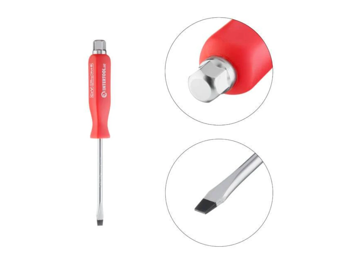 Викрутка ударна SL6*100 мм, CrV INTERTOOL HT-0482 