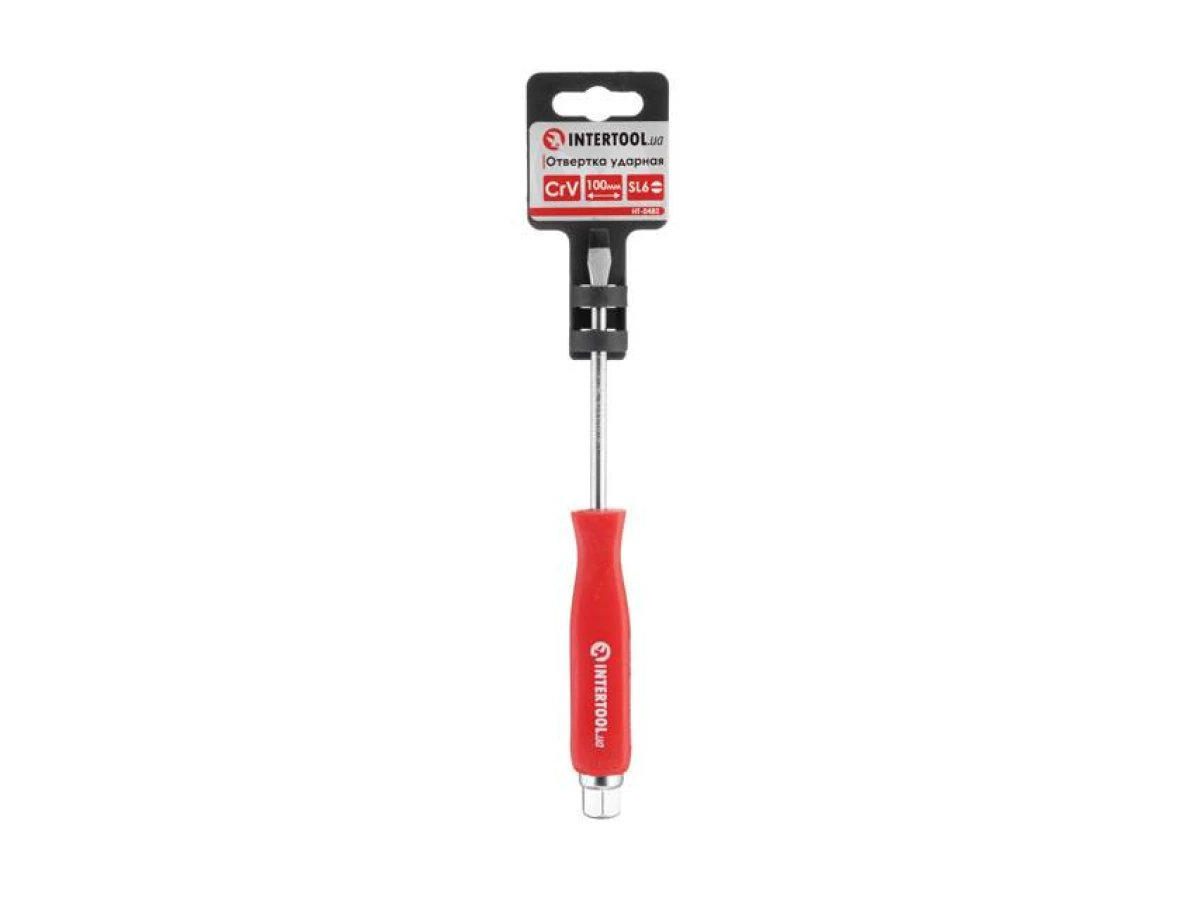 Викрутка ударна SL6*100 мм, CrV INTERTOOL HT-0482 