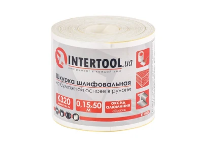 Шлифовальная шкурка на бумажной основе К320, 115 мм * 50 м INTERTOOL BT-0826
