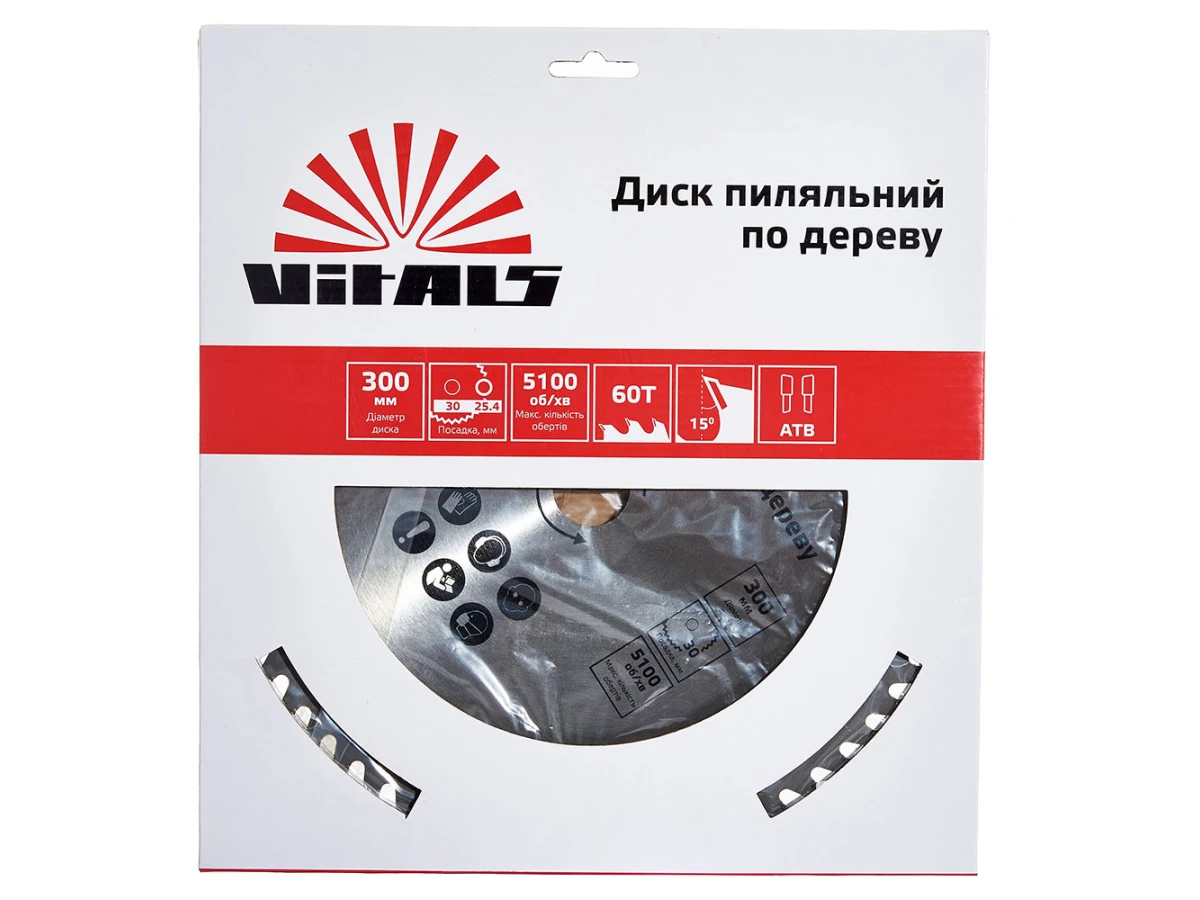 Диск пиляльний Vitals по дереву 300*30/25,4 ATB 60 