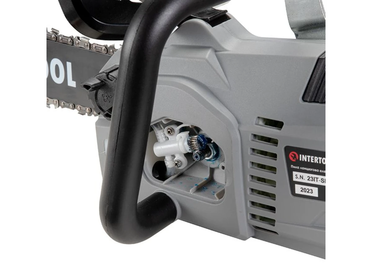 Пила ланцюгова електрична 2400 Вт, шина 40 см, плавний пуск, прямий двигун INTERTOOL DT-2204 