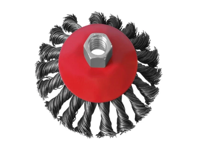 Щітка конусна 125 мм, для КШМ, М14 (пучки крученого дроту) INTERTOOL BT-4125 