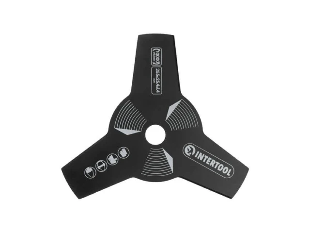 Ніж для тримера 3-х зубчатий, 255х25.4х1.4 мм INTERTOOL DT-2250 