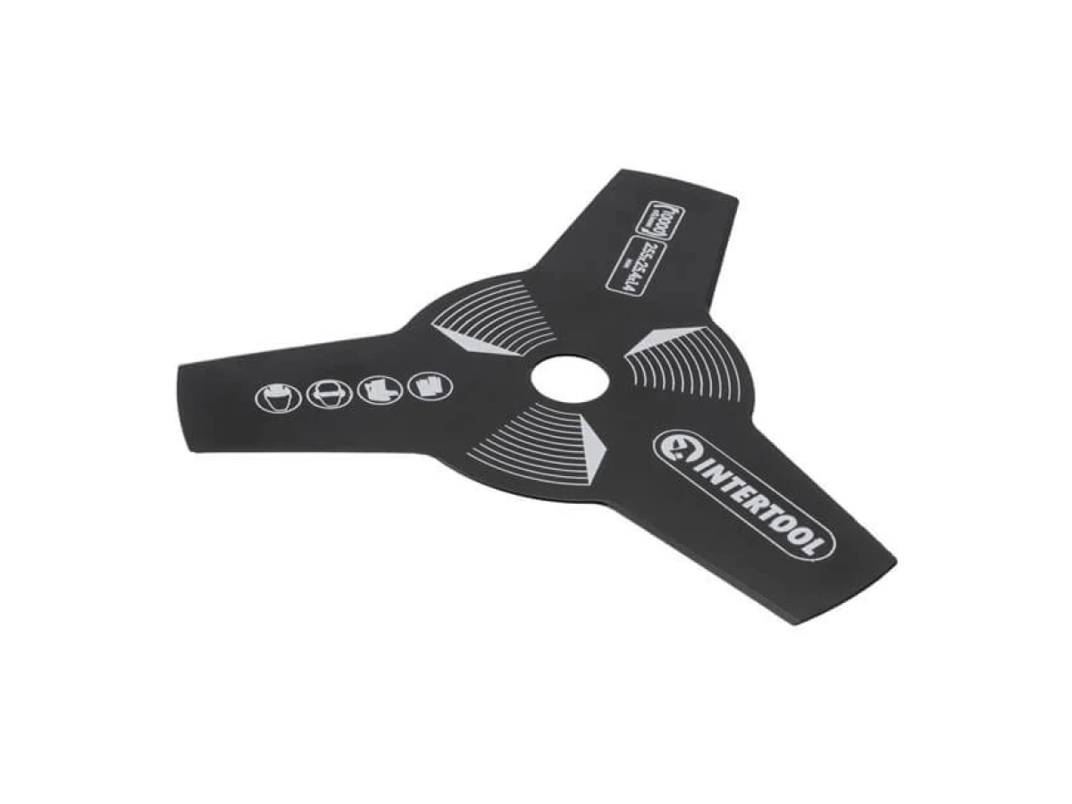 Ніж для тримера 3-х зубчатий, 255х25.4х1.4 мм INTERTOOL DT-2250 