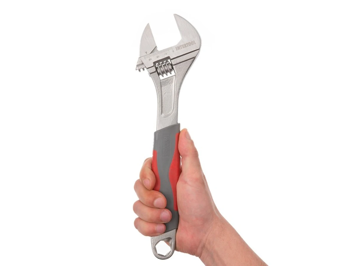 Ключ разводной 300 мм, изолированная рукоятка, никелевое покрытие INTERTOOL XT-0030 