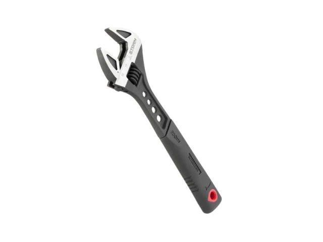 Ключ разводной 200 мм кованный, рукоятка TPR, HRC 40~50, Cr-V STORM INTERTOOL XT-0075 