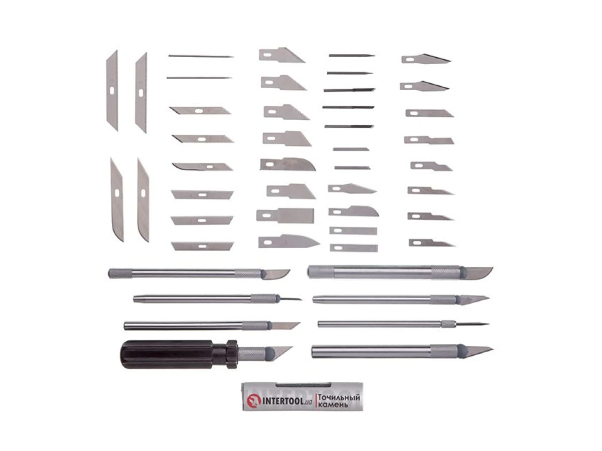 Набір скальпелів 56 од. в пластиковому футлярі INTERTOOL HT-0530 